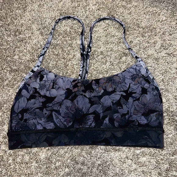 Lululemon Flow Y Bra Nulu Nightfall Blossom Multi Flow Y Loungline Bra Size 4 - Picture 6 of 9